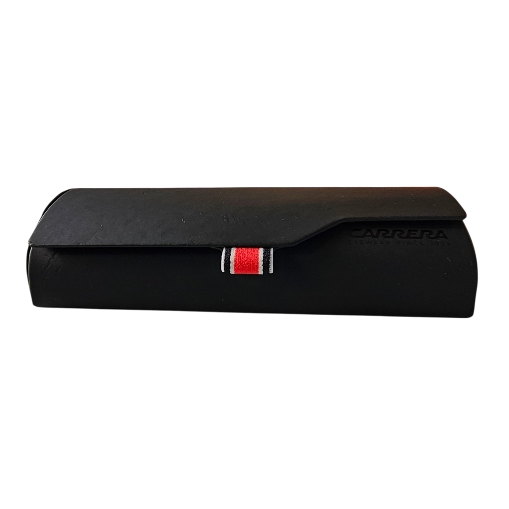 Carrera Black Sunglasses Holder with Red, White, and Black Accent